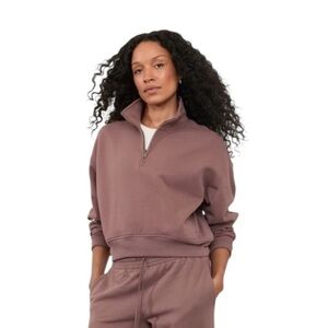 Athleta Forever Fleece 1/2 Zip High Hip Pullover